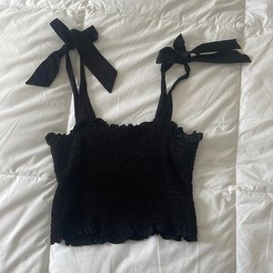 Black tank top with bows